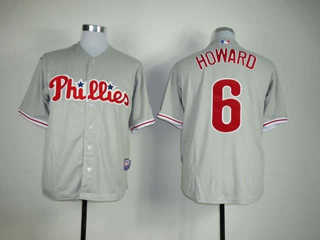 Men Philadelphia Phillies #6 Howard Grey MLB Jerseys